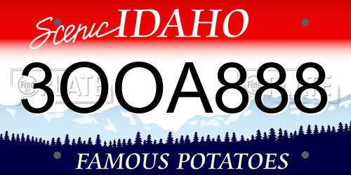 3OOA888 Idaho License Plate