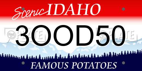 3OOD50 Idaho License Plate