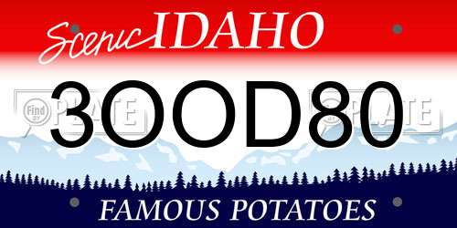 3OOD80 Idaho License Plate