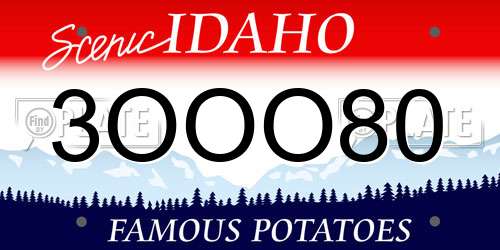 3OOO80 Idaho License Plate