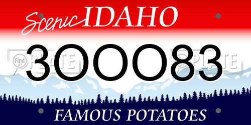 3OOO83 Idaho License Plate