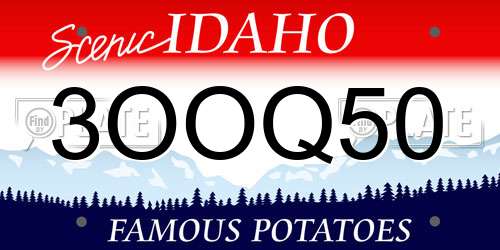 3OOQ50 Idaho License Plate