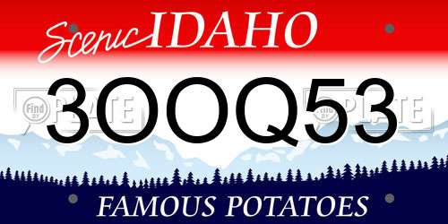 3OOQ53 Idaho License Plate