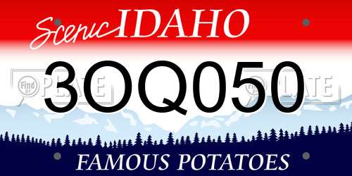 3OQ050 Idaho License Plate