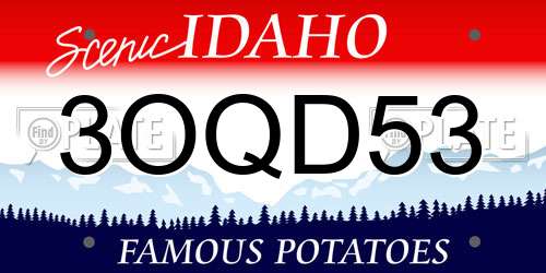 3OQD53 Idaho License Plate
