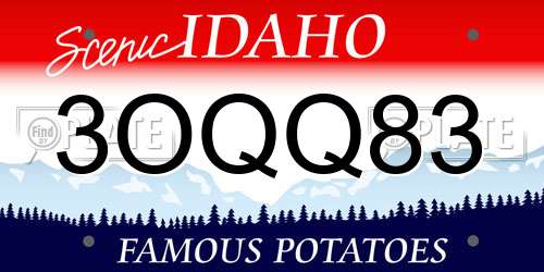 3OQQ83 Idaho License Plate
