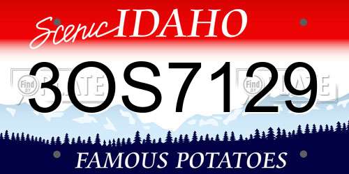 3OS7129 Idaho License Plate