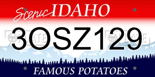 3OSZ129 Idaho License Plate