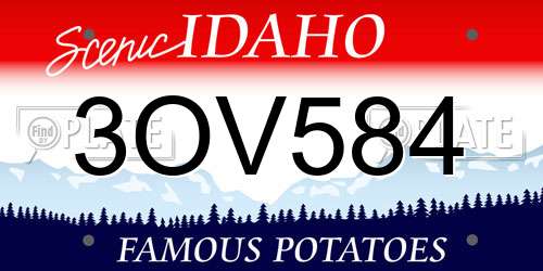 3OV584 Idaho License Plate