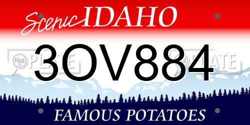 3OV884 Idaho License Plate