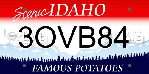 3OVB84 Idaho License Plate