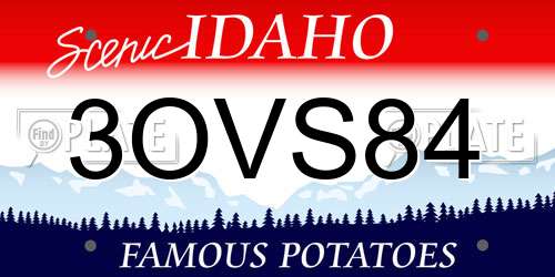 3OVS84 Idaho License Plate