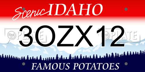 3OZX12 Idaho License Plate
