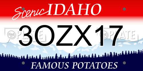 3OZX17 Idaho License Plate