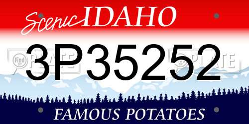 3P35252 Idaho License Plate
