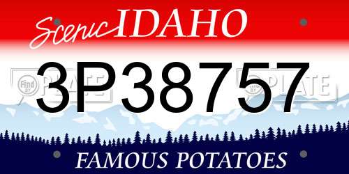 3P38757 Idaho License Plate