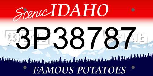 3P38787 Idaho License Plate