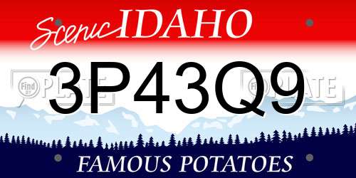 3P43Q9 Idaho License Plate