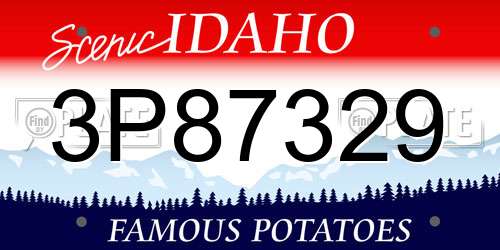 3P87329 Idaho License Plate