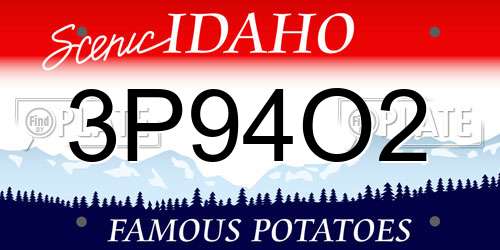 3P94O2 Idaho License Plate