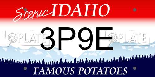 3P9E Idaho License Plate
