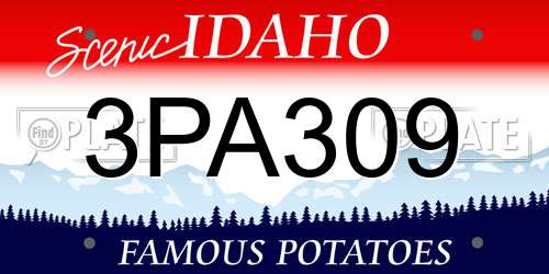 3PA309 Idaho License Plate