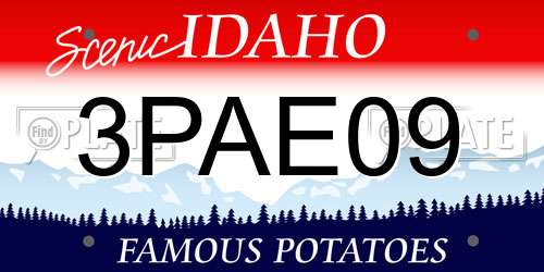 3PAE09 Idaho License Plate