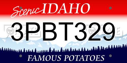 3PBT329 Idaho License Plate