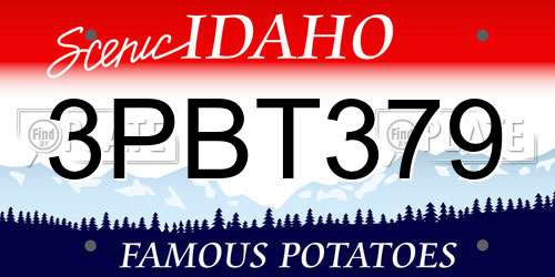 3PBT379 Idaho License Plate