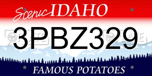 3PBZ329 Idaho License Plate