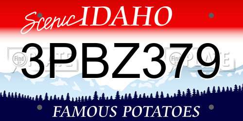 3PBZ379 Idaho License Plate