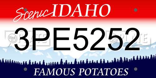 3PE5252 Idaho License Plate