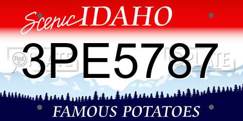 3PE5787 Idaho License Plate