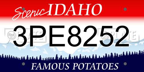 3PE8252 Idaho License Plate