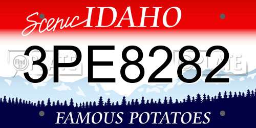 3PE8282 Idaho License Plate