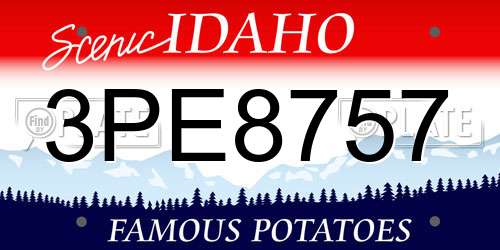 3PE8757 Idaho License Plate