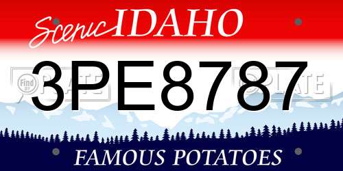 3PE8787 Idaho License Plate