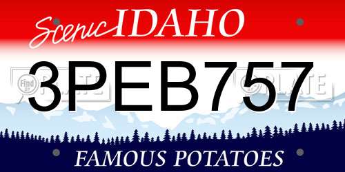 3PEB757 Idaho License Plate