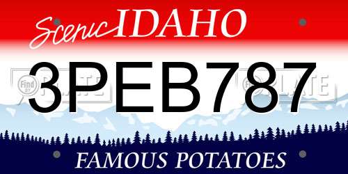 3PEB787 Idaho License Plate