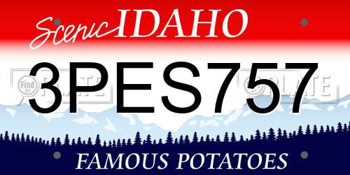 3PES757 Idaho License Plate
