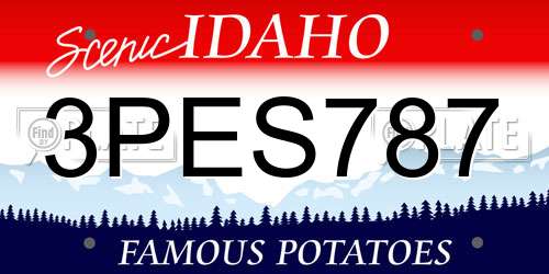 3PES787 Idaho License Plate