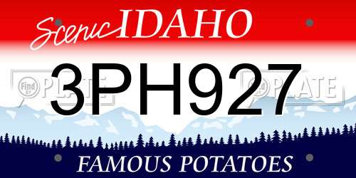 3PH927 Idaho License Plate
