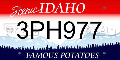 3PH977 Idaho License Plate