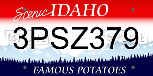 3PSZ379 Idaho License Plate
