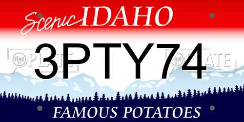 3PTY74 Idaho License Plate
