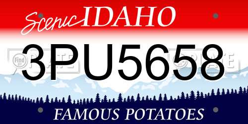 3PU5658 Idaho License Plate