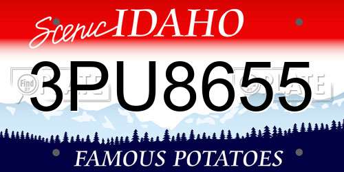 3PU8655 Idaho License Plate