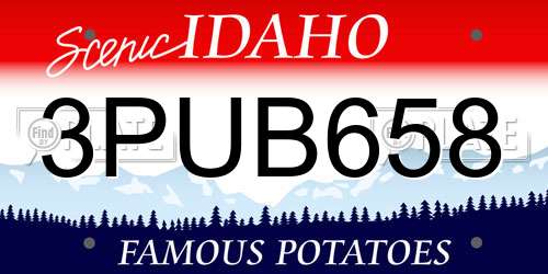 3PUB658 Idaho License Plate