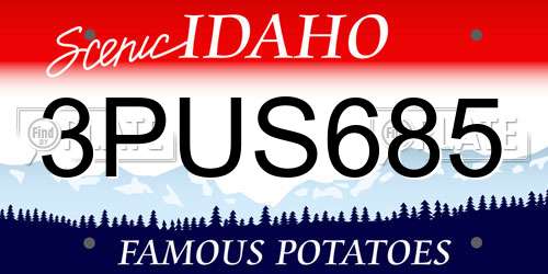 3PUS685 Idaho License Plate