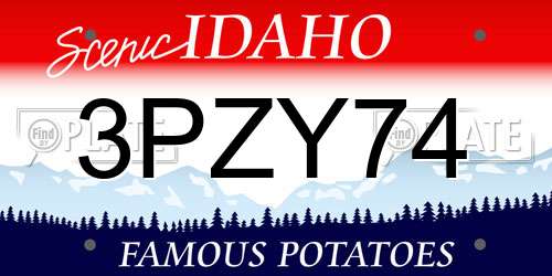 3PZY74 Idaho License Plate